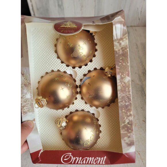 Enchanted Forest Dove Golden Ball ornament bird Xmas set - Picture 8 of 8